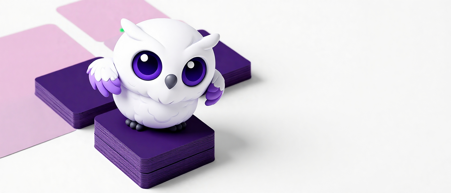 Минималистичная сцена с пустыми карточками и аккуратными стопками