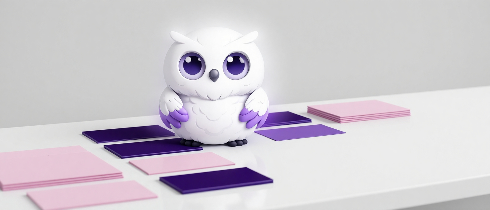 Рабочий стол с разложенными пустыми карточками