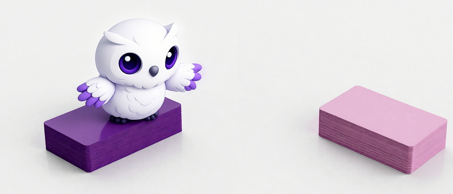 Две стопки карточек на разных языковых сторонах