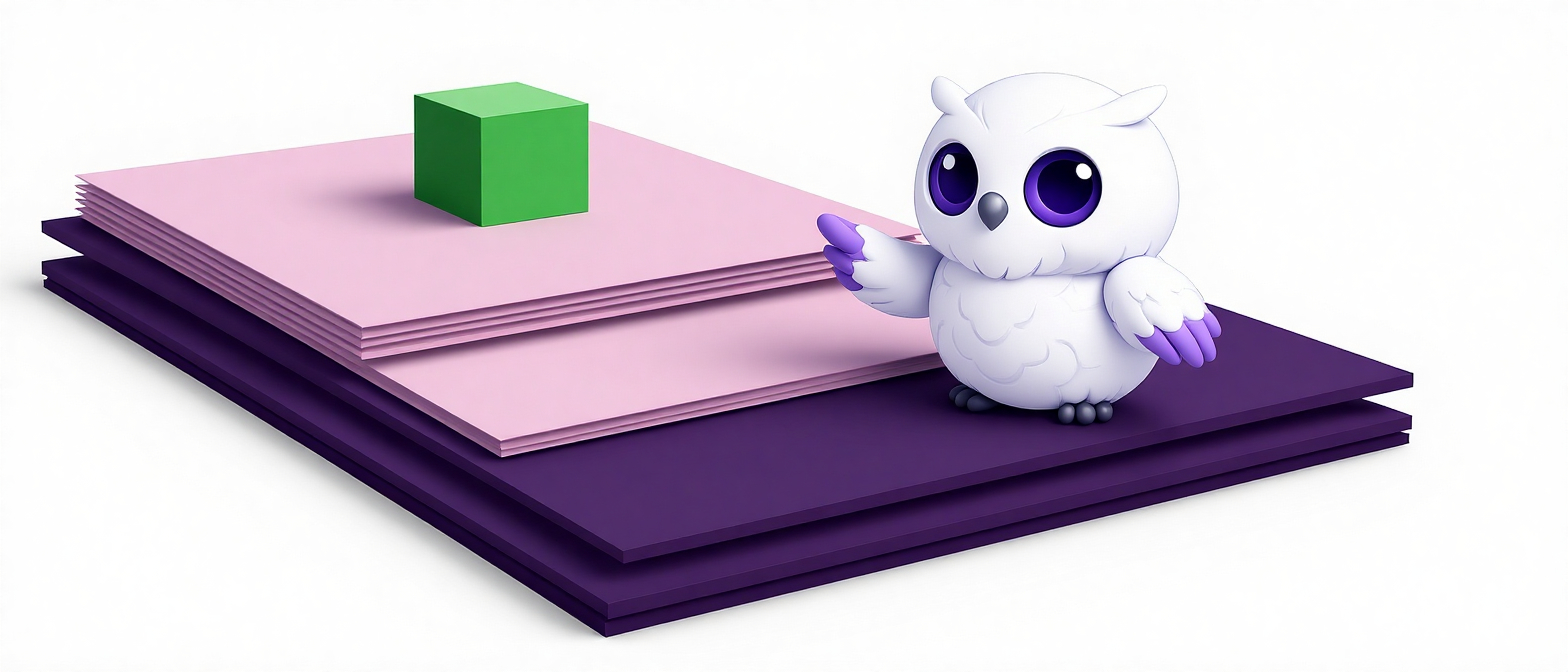 Минималистичная схема из карточек показывающая рост уровней