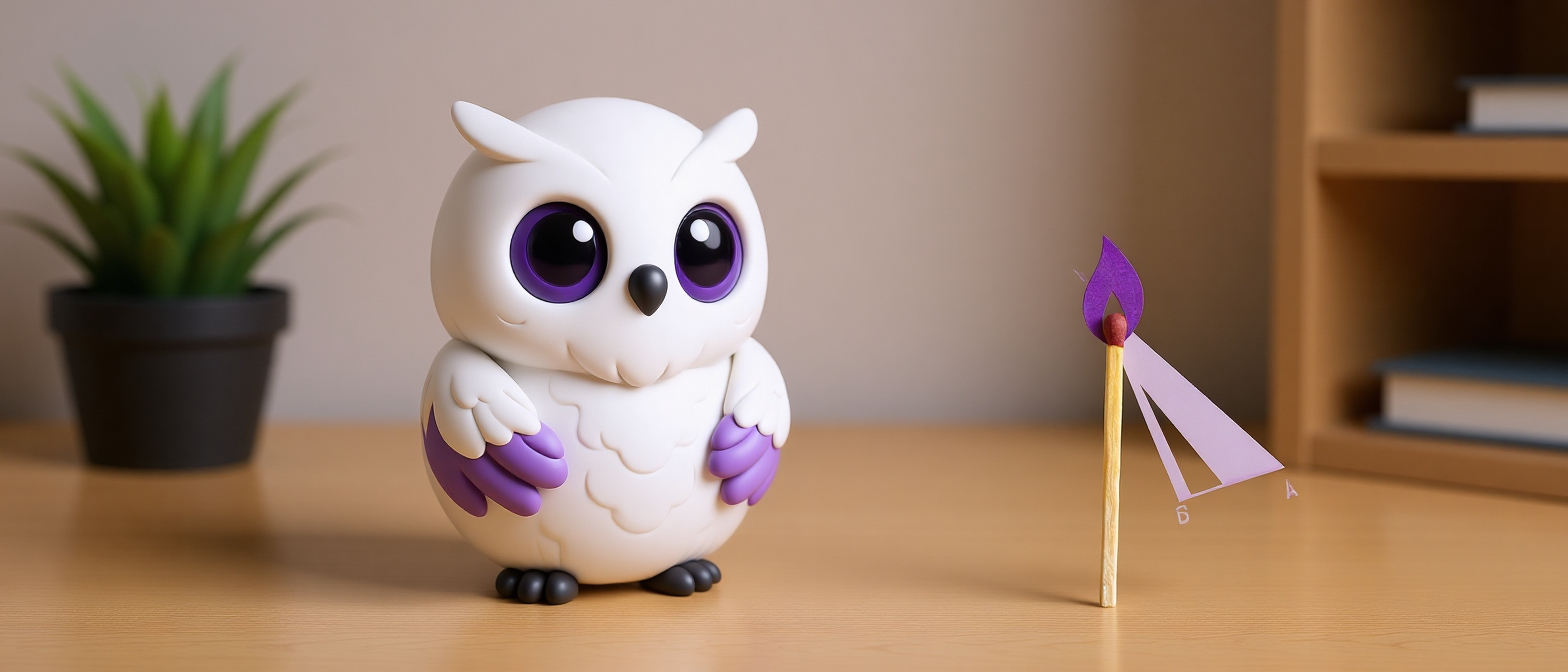 Горящая спичка рядом с компасом на столе