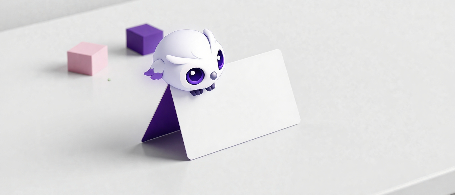 Карточка идеи на краю стола без опоры